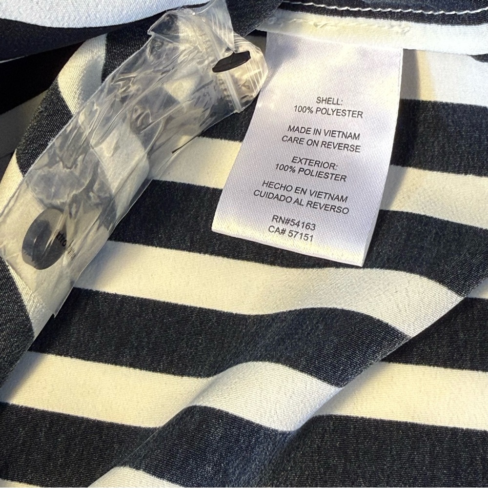 KARL LAGERFELD PARIS High Low Striped Button Down Shirt XL - Picture 9 of 10